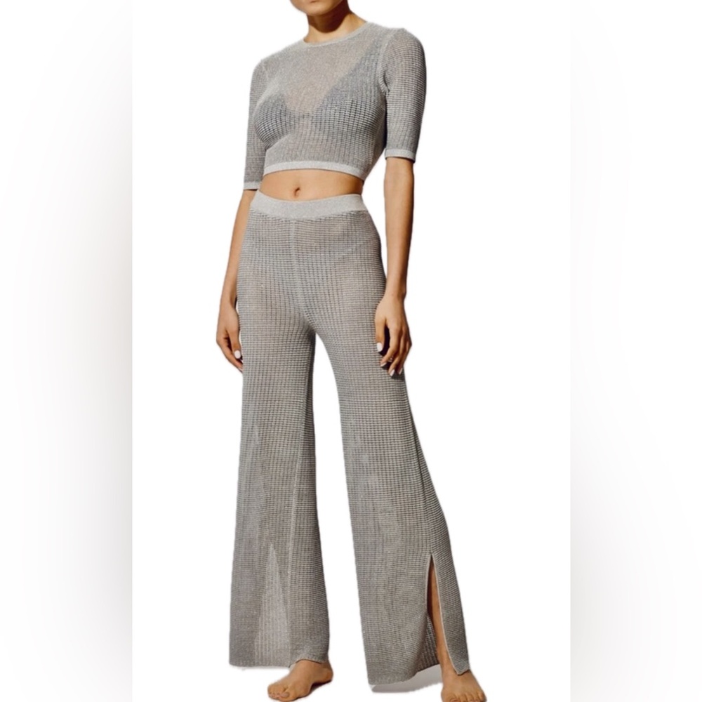 NWT SOLID & STRIPED LOGAN PANT & CARA TOP SET M/L